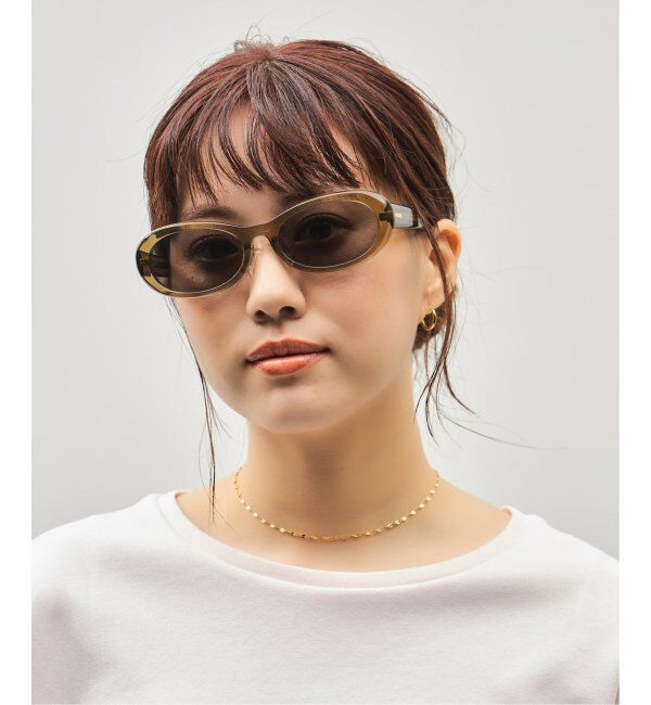  「Zoff｜Knuth Marf オーバル型 サングラス   横長｜カラーレンズ｜UVカット 紫外線対策｜ユニセックス  」|サングラス|薄オリーブ1