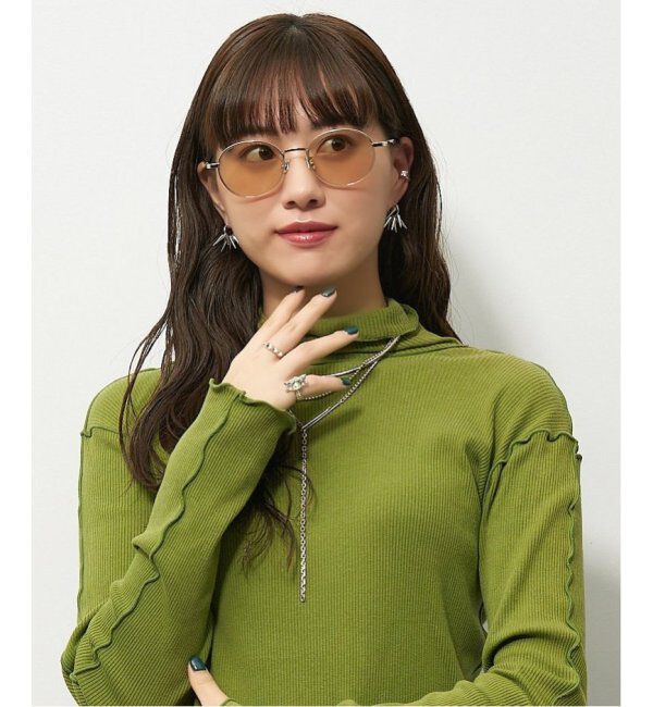  「【LOVE BY e.m.コラボ】【WEB限定】&ldquo;flutter&rdquo;｜ボストン型メタルサングラス｜Zoff｜LOVE BY e.m.」|サングラス|