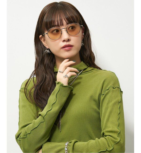  「【LOVE BY e.m.コラボ】【WEB限定】&ldquo;flutter&rdquo;｜ボストン型メタルサングラス｜Zoff｜LOVE BY e.m.」|サングラス|