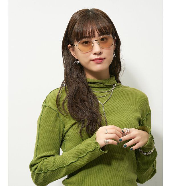  「【LOVE BY e.m.コラボ】【WEB限定】&ldquo;flutter&rdquo;｜ボストン型メタルサングラス｜Zoff｜LOVE BY e.m.」|サングラス|