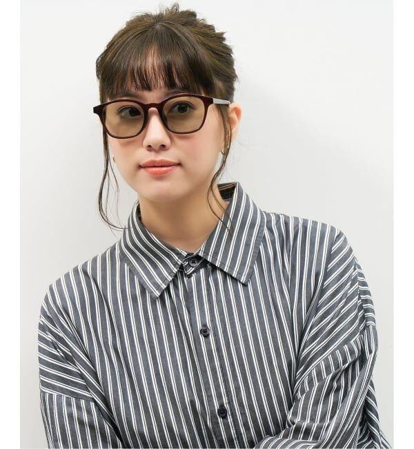  「SUNCUTGlasses/UV100%CUT ウェリントン型 サングラス | カラーレンズ 太縁フレーム  紫外線対策 UVカット」|サングラス|薄ブラウン2