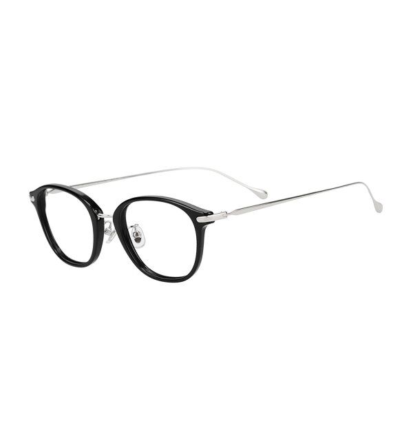  「ウェリントン型 メガネ | コンビネーションフレーム チタン 軽量 レディース 大人可愛い レンズ交換券付」|メガネ|