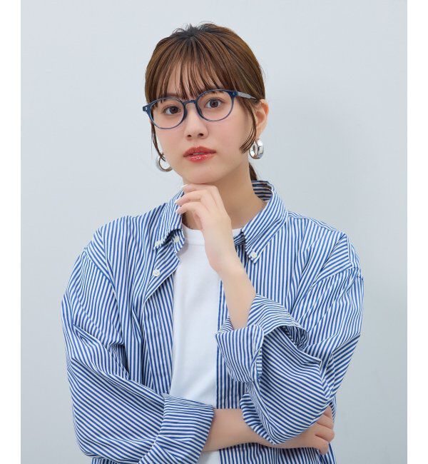  「ボストン型 メガネ | 伊達メガネ ユニセックス CLASSIC  レンズ交換券付」|メガネ|ブルー