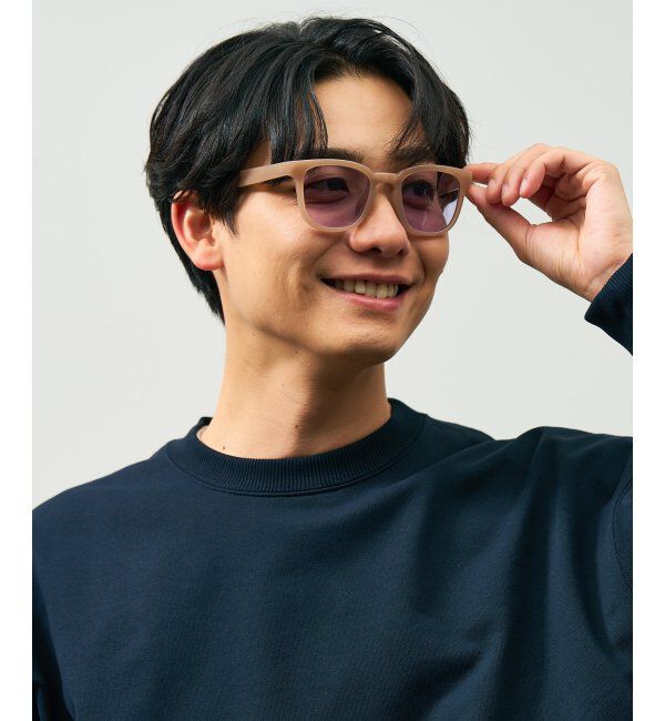  「ウェリントン型 折りたたみ式 サングラス | 専用ケース付 カラーレンズ 太縁フレーム 紫外線防止 UVカット」|サングラス|