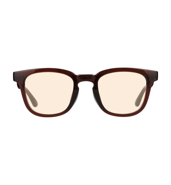  「ウェリントン型 折りたたみ式 サングラス | 専用ケース付 カラーレンズ 太縁フレーム 紫外線防止 UVカット」|サングラス|薄ブラウン1