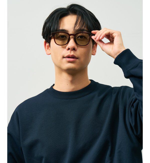  「ウェリントン型 折りたたみ式 サングラス | 専用ケース付 カラーレンズ 太縁フレーム 紫外線防止 UVカット」|サングラス|