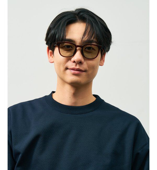  「ウェリントン型 折りたたみ式 サングラス | 専用ケース付 カラーレンズ 太縁フレーム 紫外線防止 UVカット」|サングラス|