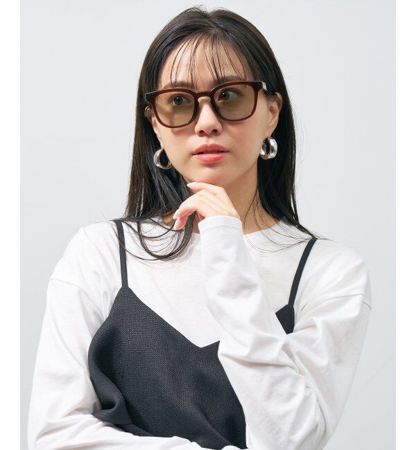  「ウェリントン型 折りたたみ式 サングラス | 専用ケース付 カラーレンズ 太縁フレーム 紫外線防止 UVカット」|サングラス|