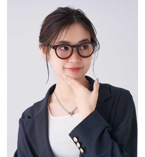  「 ボストン型 メガネ | 黒縁フレーム 伊達めがね 度付きユニセックス 読書  CLASSIC  レンズ交換券付」|メガネ|