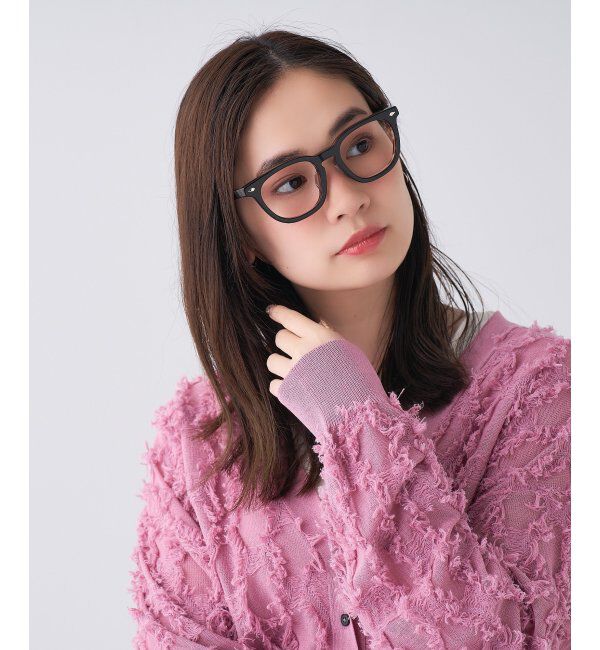  「 ウェリントン型 メガネ | 黒縁フレーム 伊達めがね 度付きユニセックス 読書  CLASSIC  レンズ交換券付」|メガネ|薄ブラウン1