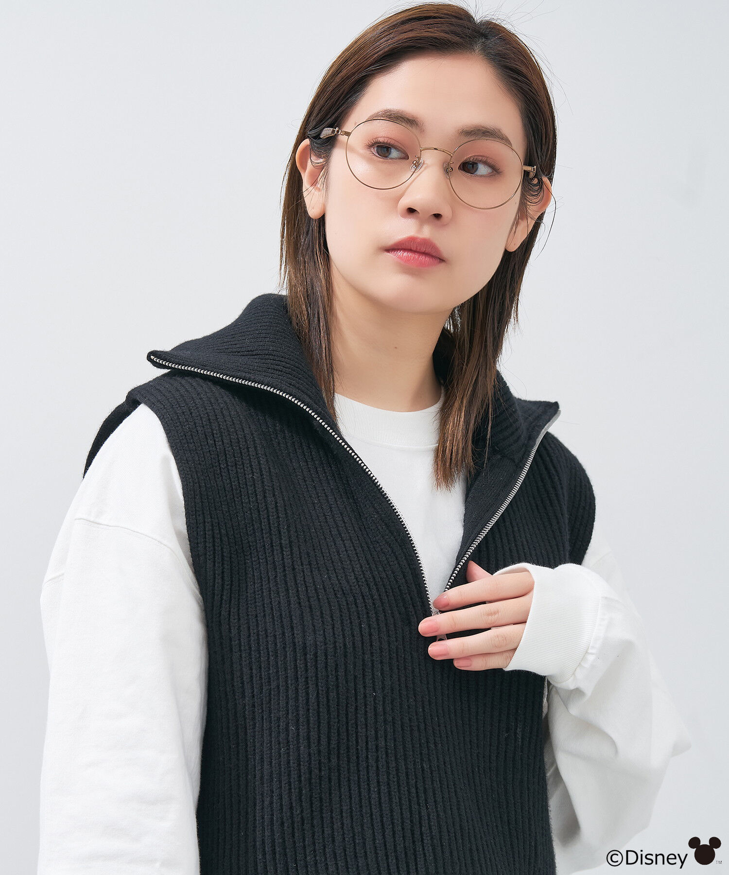  「Disney Collection created by Zoff &rdquo;PASTEL&rdquo; ミニーマウス メガネ くすみパステルカラー ﾚﾝｽﾞ交換券付」|メガネ|ブラウン