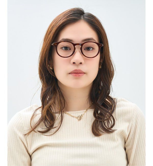  「Zoff｜Kirimaru ボストン型 メガネ   伊達メガネ｜うねうね 波型 小顔効果 レンズ交換券付」|メガネ|