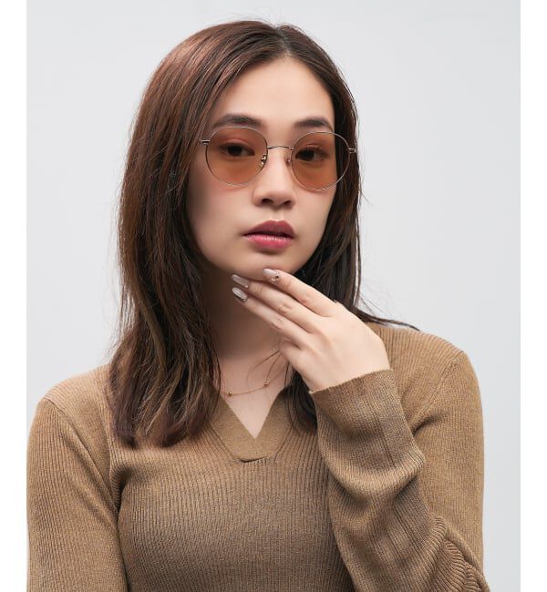  「SUNCUTGlasses/UV100%CUT ボストン型 サングラス メタルフレーム｜UVカット 紫外線対策｜ユニセックス__」|サングラス|ピンク