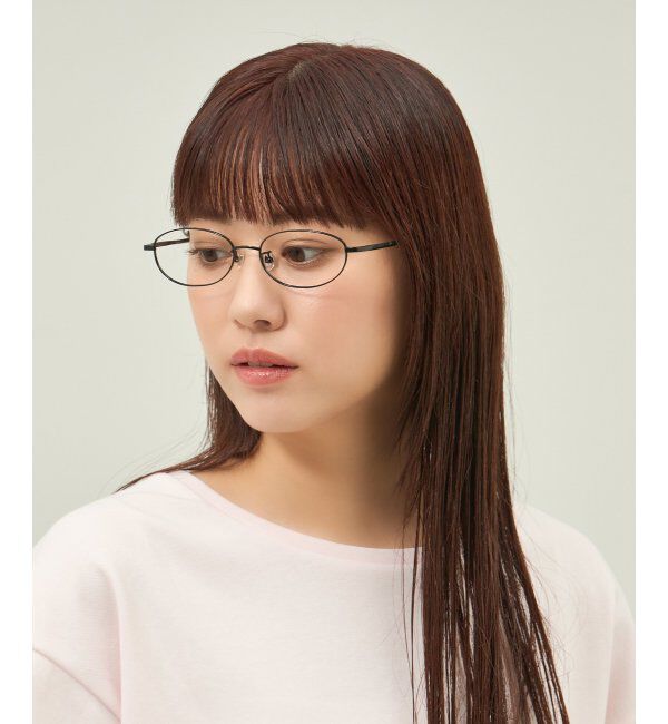  「オーバル型 メガネ 軽量 チタン｜大人可愛い｜伊達メガネ 度付きメガネ｜ビジネス レンズ交換券付」|メガネ|
