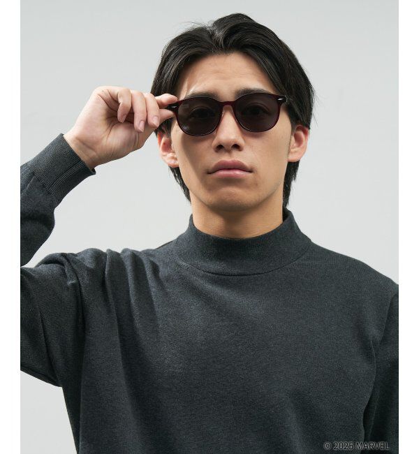  「MARVEL COLLECTION デッドプール & ウルヴァリン  ウェリントン型 サングラス | 紫外線対策 UVカット  」|サングラス|レッド