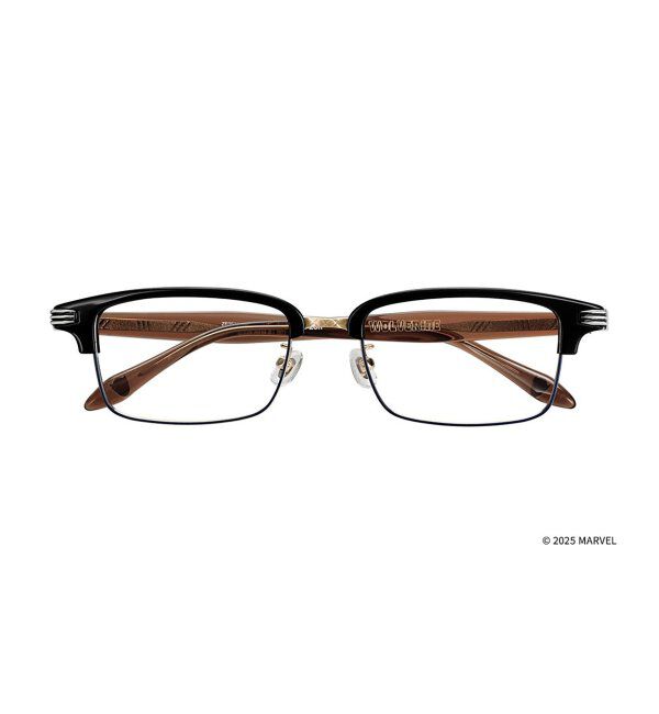  「MARVEL COLLECTION【ウルヴァリン モデル】 スクエア型 メガネ | 伊達メガネ 度付き   レンズ交換券付」|メガネ|