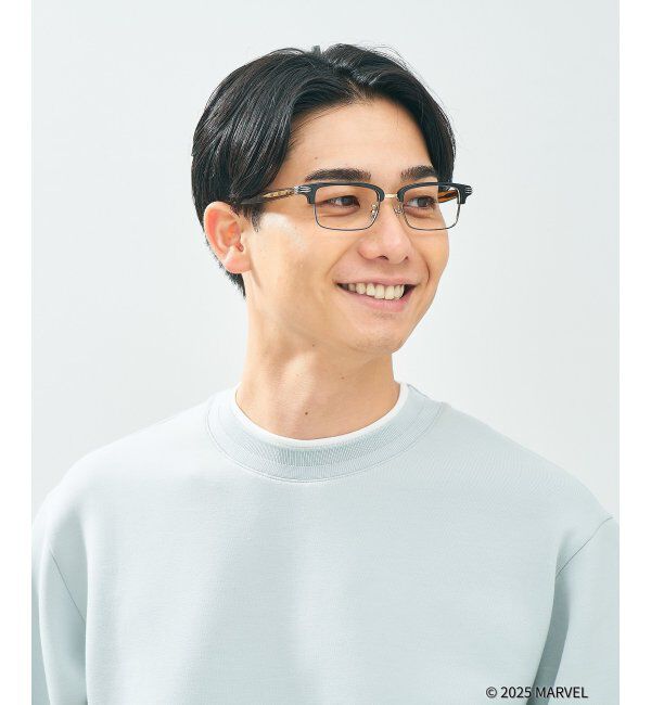  「MARVEL COLLECTION【ウルヴァリン モデル】 スクエア型 メガネ | 伊達メガネ 度付き   レンズ交換券付」|メガネ|