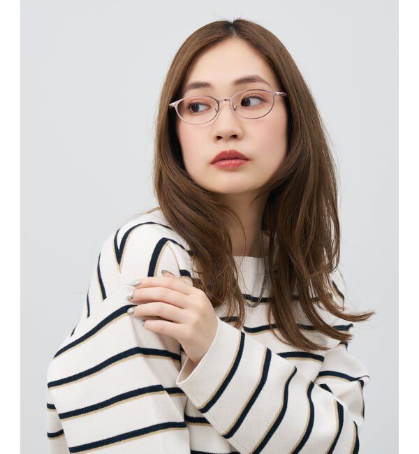  「オーバル型 メガネ | レザー調 ラバーテンプル ズレ落ち防止 眼鏡 伊達・度付き眼鏡  レンズ交換券付」|メガネ|