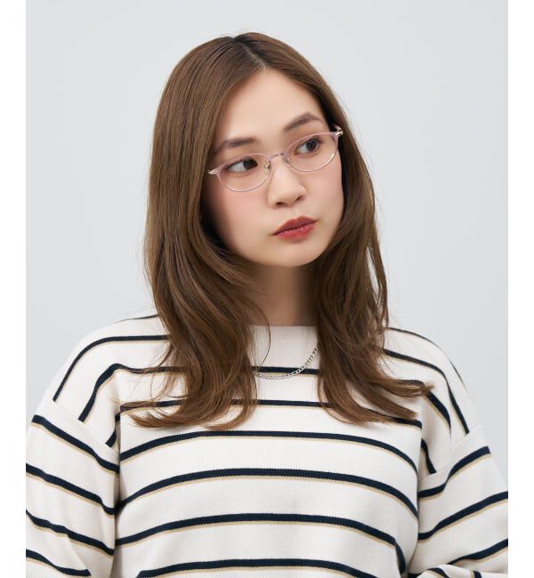  「オーバル型 メガネ | レザー調 ラバーテンプル ズレ落ち防止 眼鏡 伊達・度付き眼鏡  レンズ交換券付」|メガネ|