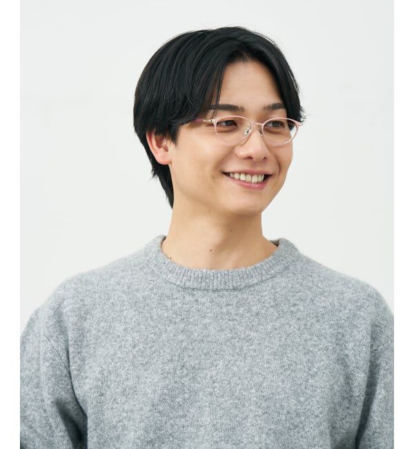  「オーバル型 メガネ | レザー調 ラバーテンプル ズレ落ち防止 眼鏡 伊達・度付き眼鏡  レンズ交換券付」|メガネ|