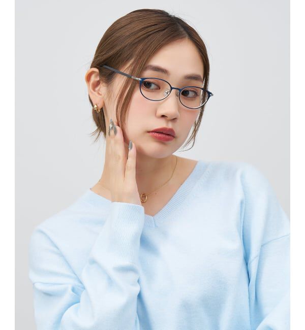  「オーバル型 メガネ | レザー調 ラバーテンプル ズレ落ち防止 眼鏡 伊達・度付き眼鏡  レンズ交換券付」|メガネ|