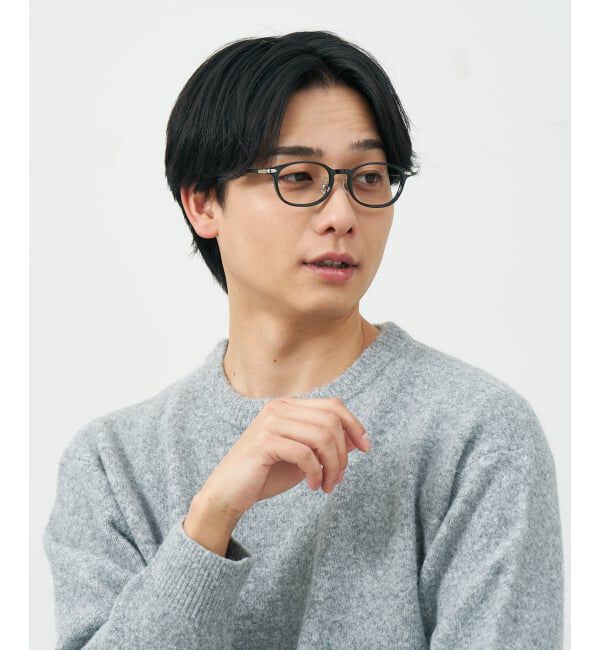  「ウェリントン型 メガネ | レザー調 ラバーテンプル ズレ落ち防止 眼鏡 伊達・度付き眼鏡  レンズ交換券付」|メガネ|