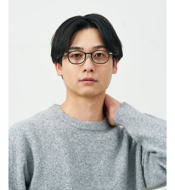  「ウェリントン型 メガネ | レザー調 ラバーテンプル ズレ落ち防止 眼鏡 伊達・度付き眼鏡  レンズ交換券付」|メガネ|