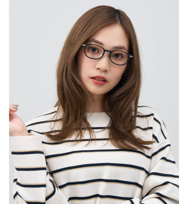  「ウェリントン型 メガネ | レザー調 ラバーテンプル ズレ落ち防止 眼鏡 伊達・度付き眼鏡  レンズ交換券付」|メガネ|