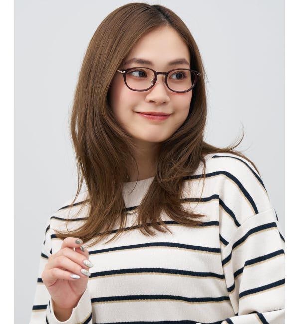  「ウェリントン型 メガネ | レザー調 ラバーテンプル ズレ落ち防止 眼鏡 伊達・度付き眼鏡  レンズ交換券付」|メガネ|レッド1