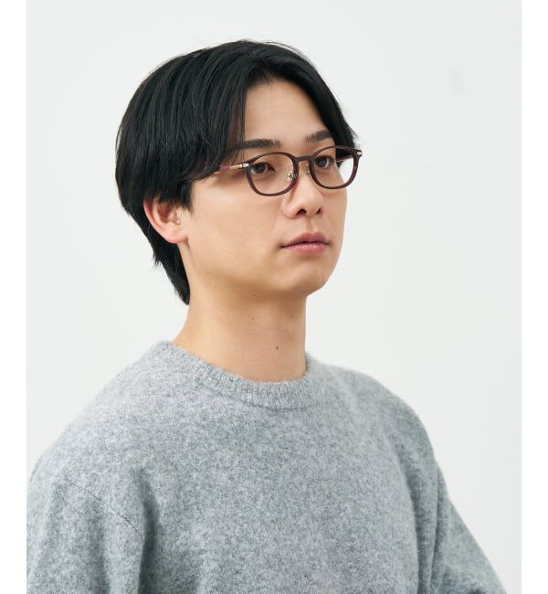  「ウェリントン型 メガネ | レザー調 ラバーテンプル ズレ落ち防止 眼鏡 伊達・度付き眼鏡  レンズ交換券付」|メガネ|