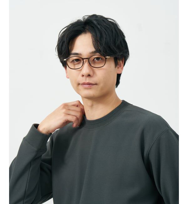  「ウェリントン型 メガネ | レザー調 ラバーテンプル ズレ落ち防止 眼鏡 伊達・度付き眼鏡  レンズ交換券付」|メガネ|