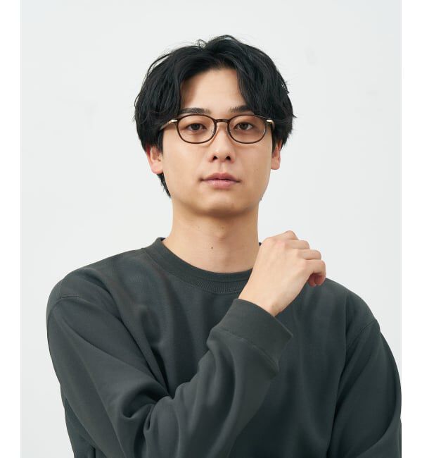  「ウェリントン型 メガネ | レザー調 ラバーテンプル ズレ落ち防止 眼鏡 伊達・度付き眼鏡  レンズ交換券付」|メガネ|