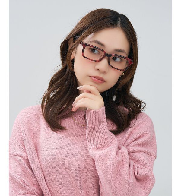  「ウェリントン型 メガネ | マツケリ MAZZUCCHELLI｜ 横長 伊達・度付き眼鏡 ユニセックス  レンズ交換券付」|メガネ|レッド