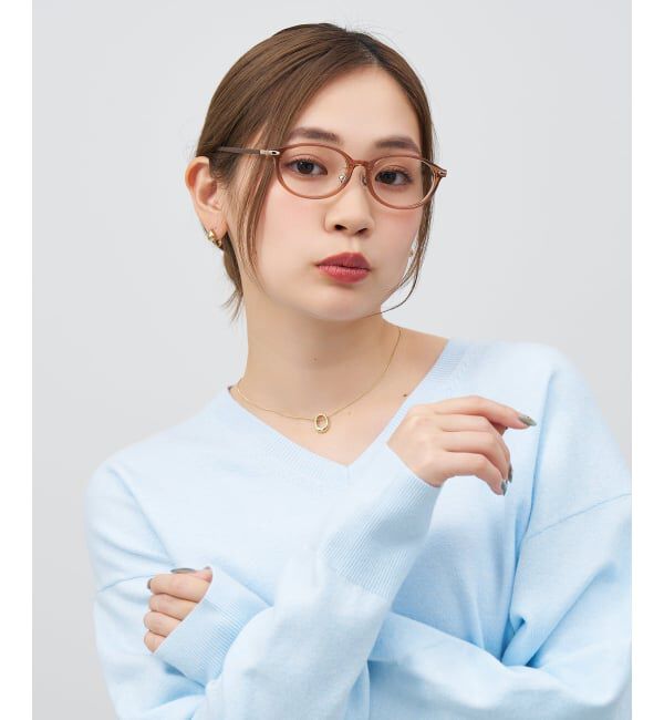  「オーバル型 メガネ | レザー調 ラバーテンプル ズレ落ち防止 眼鏡 伊達・度付き眼鏡  レンズ交換券付」|メガネ|