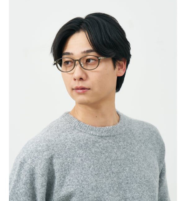  「オーバル型 メガネ | レザー調 ラバーテンプル ズレ落ち防止 眼鏡 伊達・度付き眼鏡  レンズ交換券付」|メガネ|