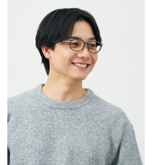  「オーバル型 メガネ | レザー調 ラバーテンプル ズレ落ち防止 眼鏡 伊達・度付き眼鏡  レンズ交換券付」|メガネ|