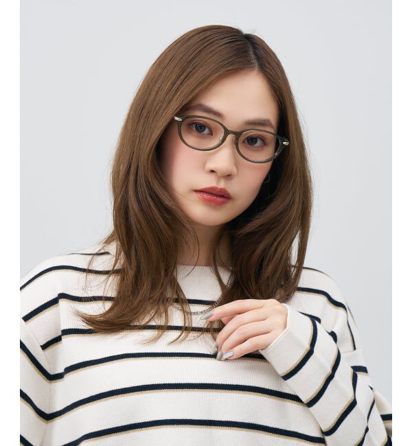  「オーバル型 メガネ | レザー調 ラバーテンプル ズレ落ち防止 眼鏡 伊達・度付き眼鏡  レンズ交換券付」|メガネ|