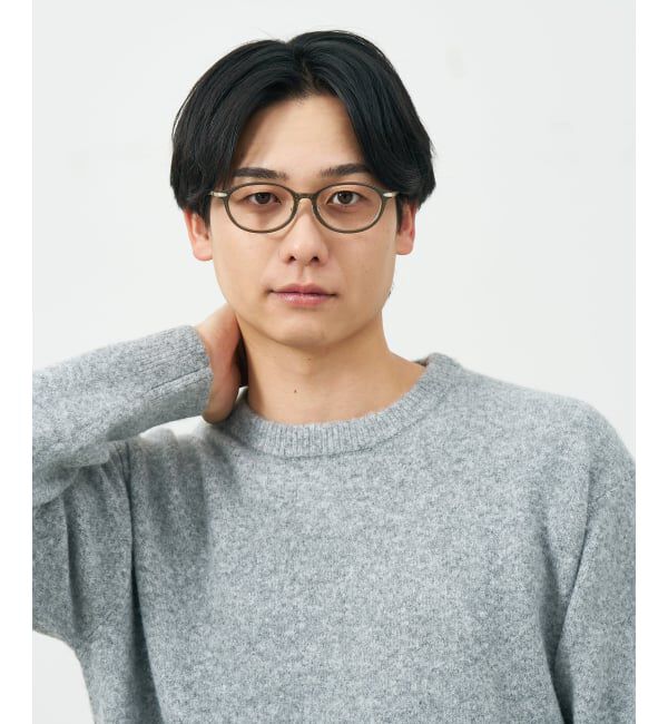  「オーバル型 メガネ | レザー調 ラバーテンプル ズレ落ち防止 眼鏡 伊達・度付き眼鏡  レンズ交換券付」|メガネ|