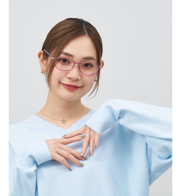  「オーバル型 メガネ | レザー調 ラバーテンプル ズレ落ち防止 眼鏡 伊達・度付き眼鏡  レンズ交換券付」|メガネ|