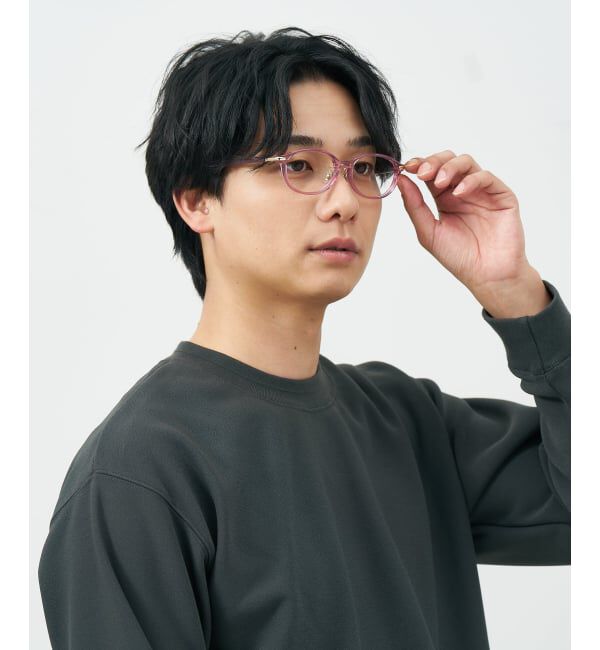  「オーバル型 メガネ | レザー調 ラバーテンプル ズレ落ち防止 眼鏡 伊達・度付き眼鏡  レンズ交換券付」|メガネ|