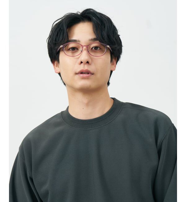  「オーバル型 メガネ | レザー調 ラバーテンプル ズレ落ち防止 眼鏡 伊達・度付き眼鏡  レンズ交換券付」|メガネ|