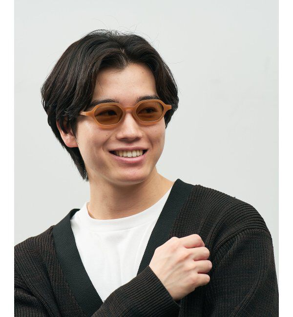  「SUNCUTGlasses/UV100%CUT ウェリントン型 サングラス [度無し専用] 横長 多角形 紫外線対策 UVカット」|サングラス|