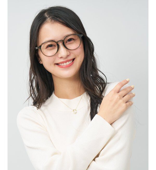  「ボストン型 メガネ | クラウンパント 軽量 伊達めがね・度付き ユニセックス Zoff  レンズ交換券付」|メガネ|薄オリーブ1