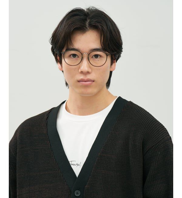  「ボストン型 メガネ | チタン 軽量 メタル コンビネーションフレーム TITANIUM (ビジネス) レンズ交換券付」|メガネ|