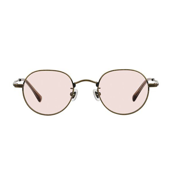  「SUNCUTGlasses/UV100%CUT ボストン型 サングラス [度無し専用] 丸 メタル 紫外線対策 UVカット」|サングラス|