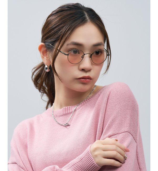  「SUNCUTGlasses/UV100%CUT ボストン型 サングラス [度無し専用] 丸 メタル 紫外線対策 UVカット」|サングラス|