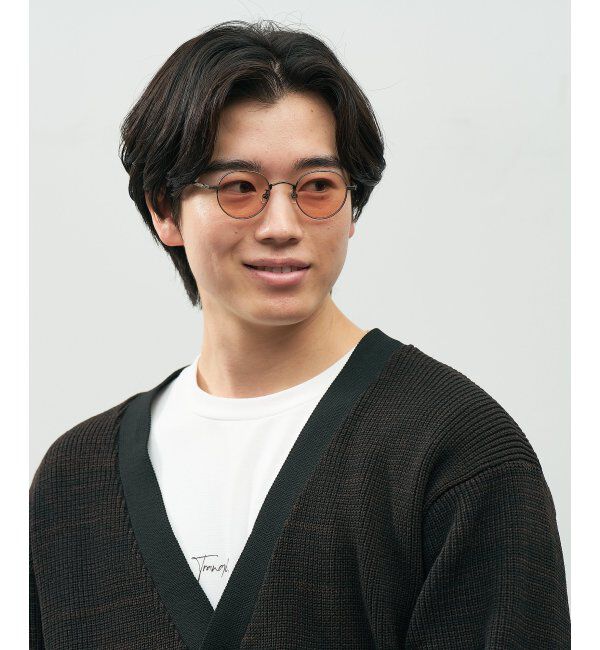  「SUNCUTGlasses/UV100%CUT ボストン型 サングラス [度無し専用] 丸 メタル 紫外線対策 UVカット」|サングラス|