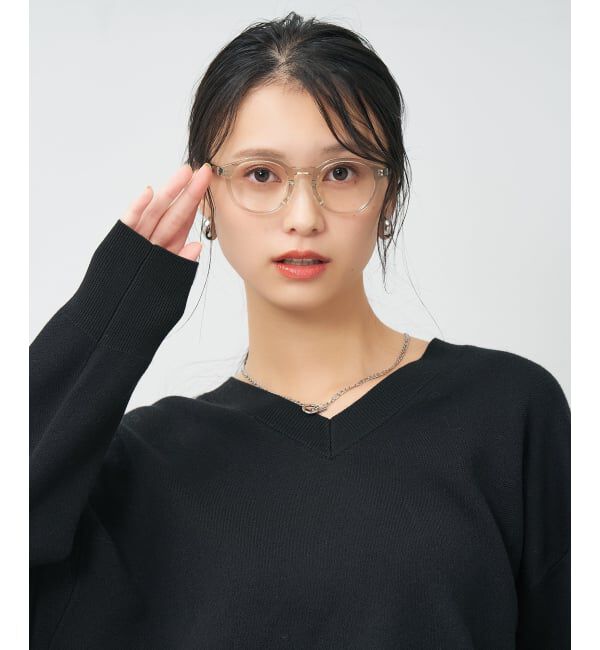  「ボストン型 メガネ | 中顔面短縮みえメガネ 小さめサイズ 眼鏡 伊達めがね Zoff｜CLASSIC レンズ交換券付」|メガネ|薄オリーブ1