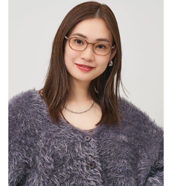  「ヘキサゴン型 メガネ | 軽量 柔軟性 鼻パッド 眼鏡 伊達めがね 度付き Zoff SMART レンズ交換券付」|メガネ|ブラウン