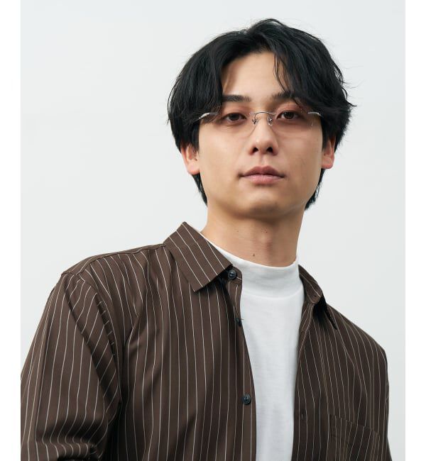  「SUNCUTGlasses/UV100%CUT リムレス 横長 サングラス | チタン [度無し専用] カラー 紫外線対策 UVカット」|サングラス|